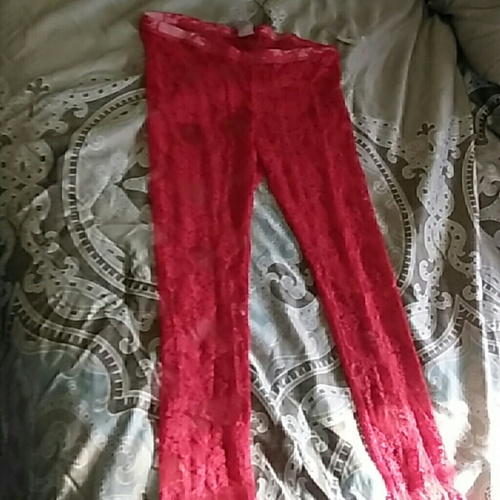 RED Lace leggings